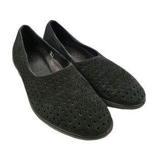 Women's ECCO Felicia Summer Slip On‎ Shoes Nubuck Leather Black - Size 7